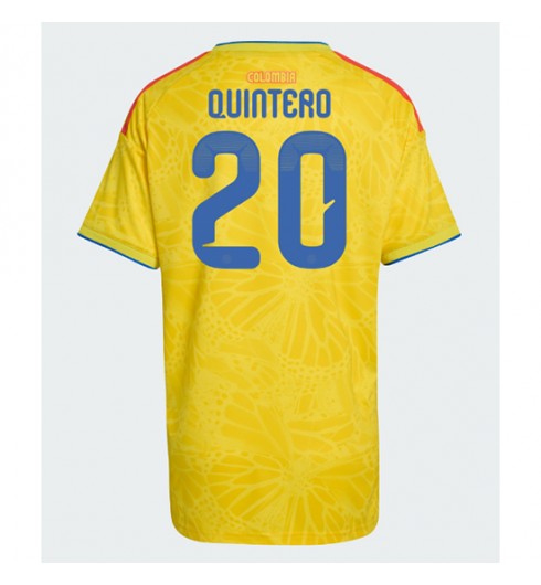 Kolumbia Juan Fernando Quintero #20 Kotipaita Naisten MM-kisat 2026 Lyhythihainen Kolumbia Juan Fernando Quintero #20 Kotipaita Naisten MM-kisat 2026 Lyhythihainen